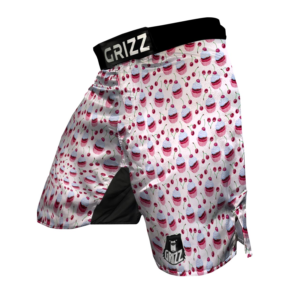 Cupcake Cherry Pattern Print MMA Shorts-grizzshop