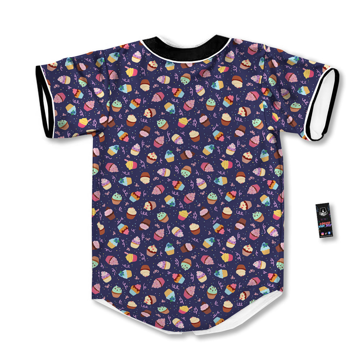 Cupcake Cute Print Pattern Baseball Jersey-grizzshop