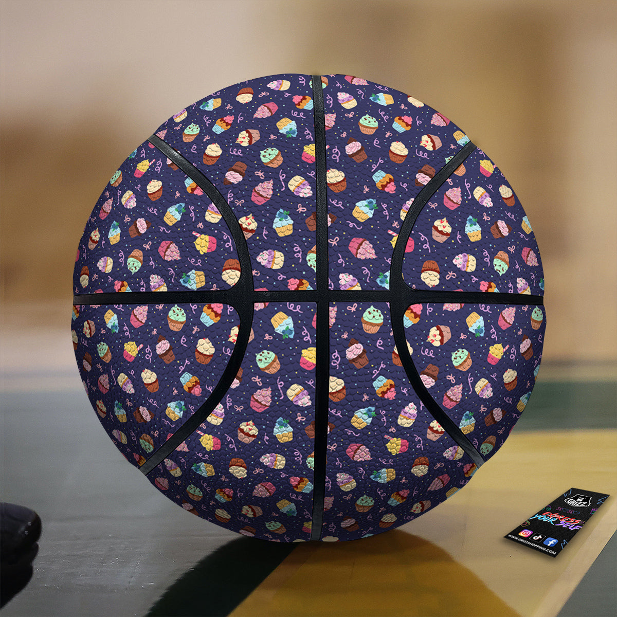 Cupcake Cute Print Pattern Basketball-grizzshop
