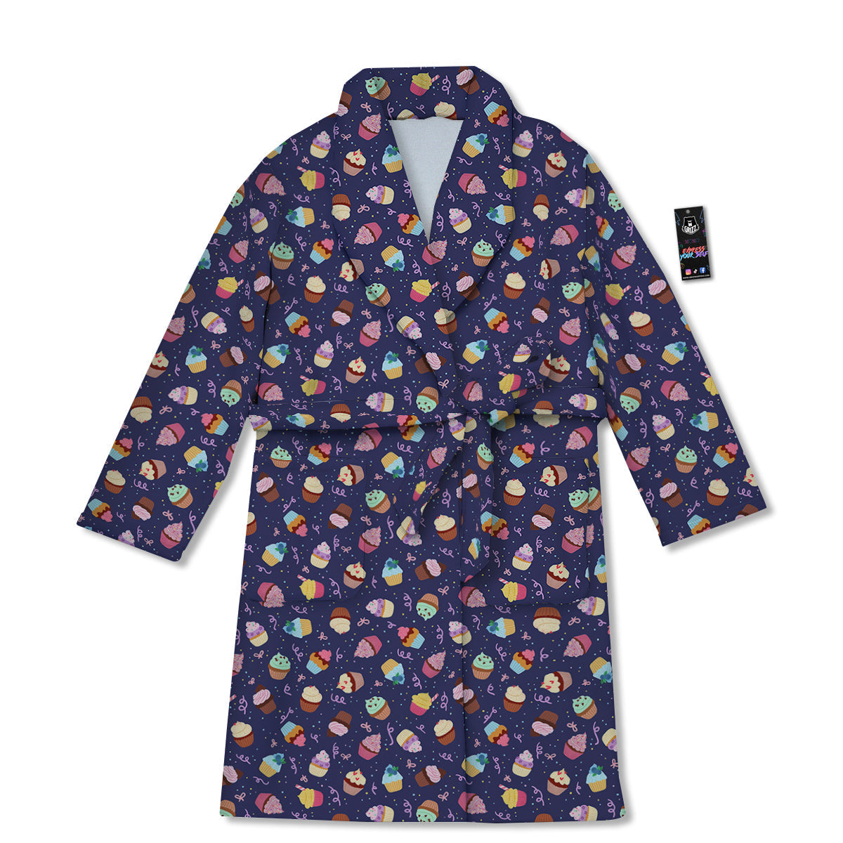 Cupcake Cute Print Pattern Bathrobe-grizzshop