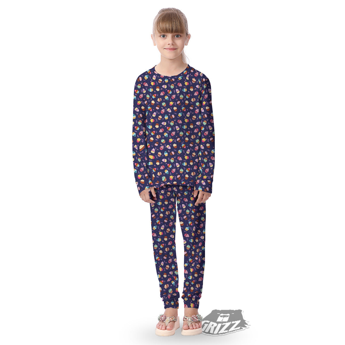 Cupcake Cute Print Pattern Kid's Pajamas-grizzshop