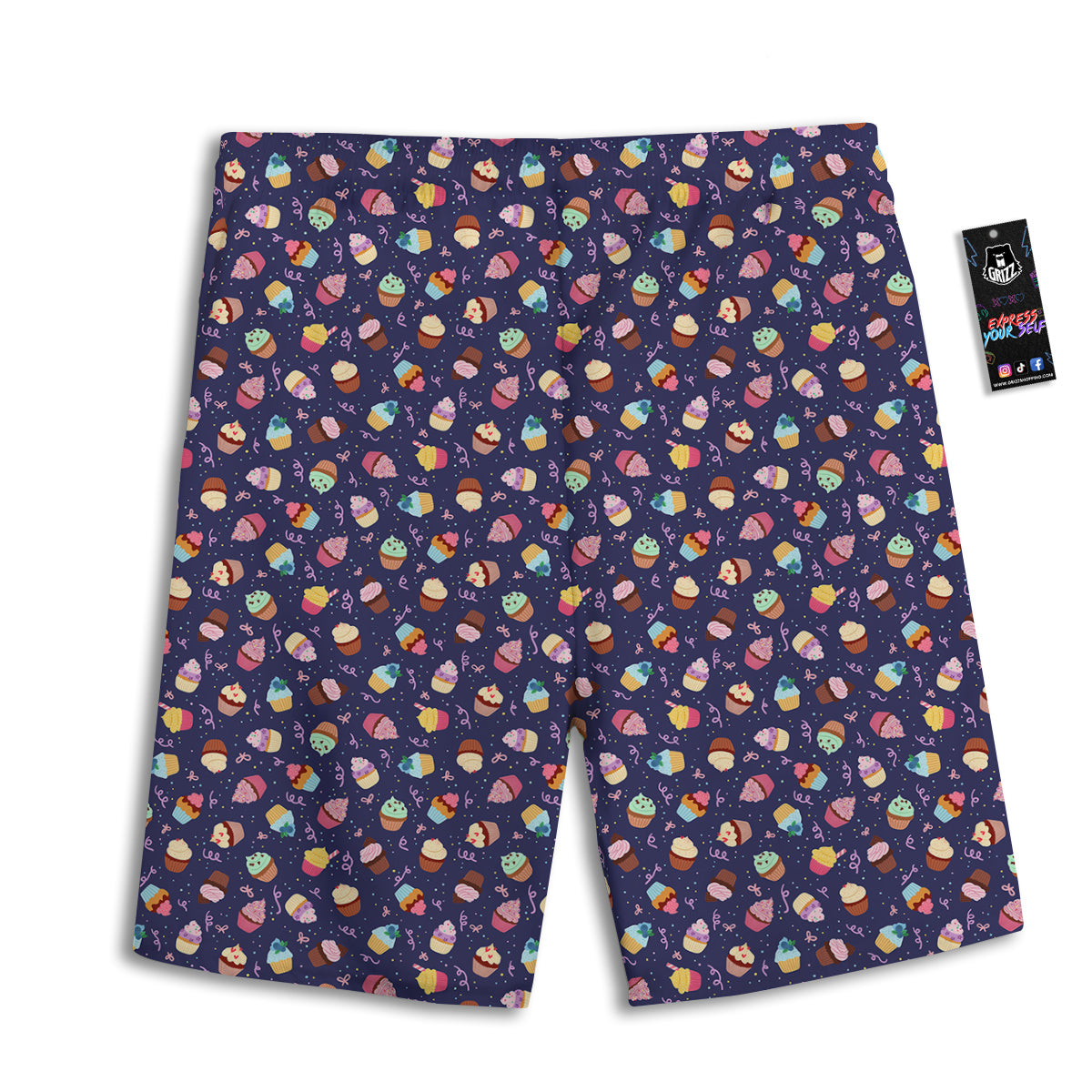 Chrysanthemums And Japanese Cranes Print Men's Athletic Shorts