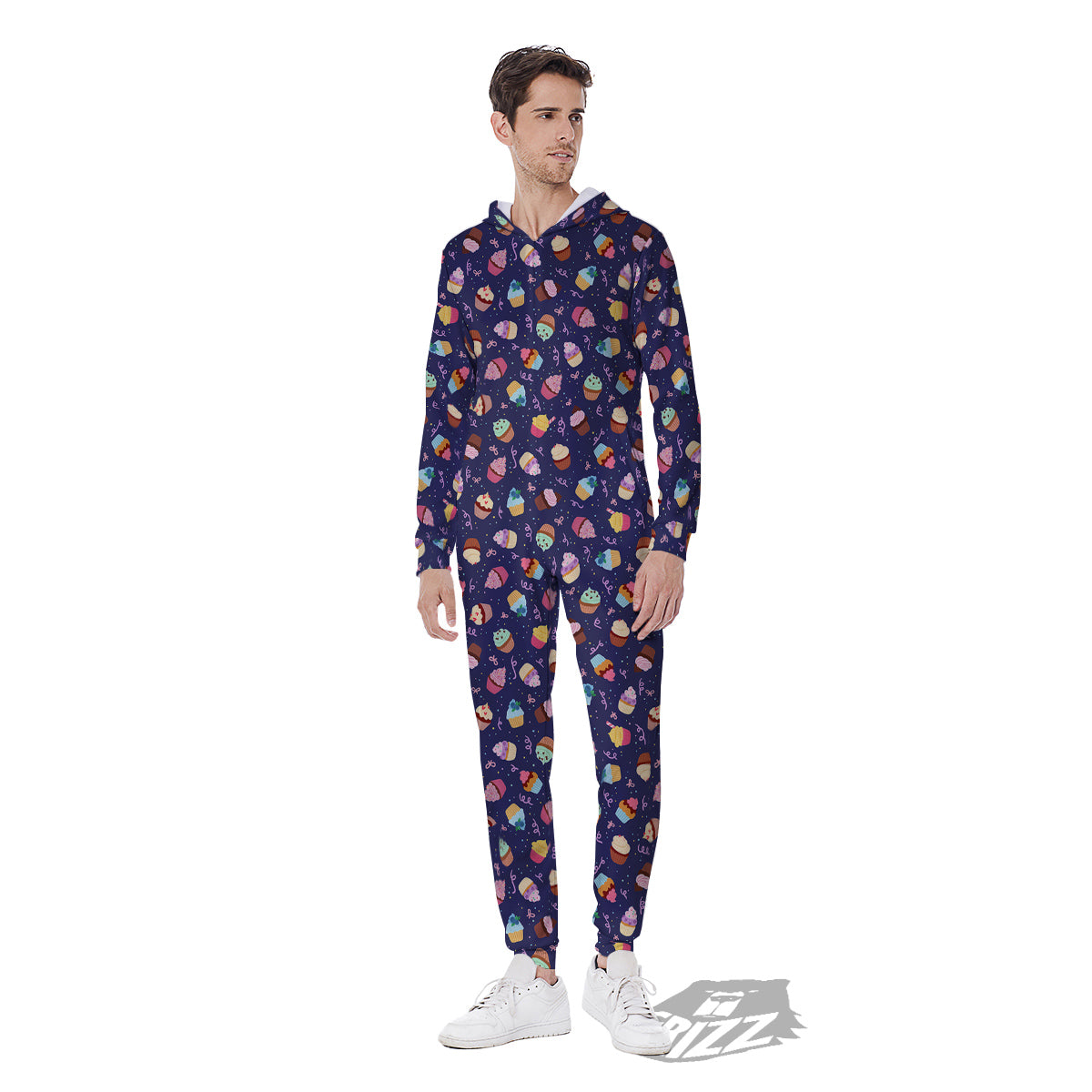 Cupcake Cute Print Pattern Men's Jumpsuit-grizzshop