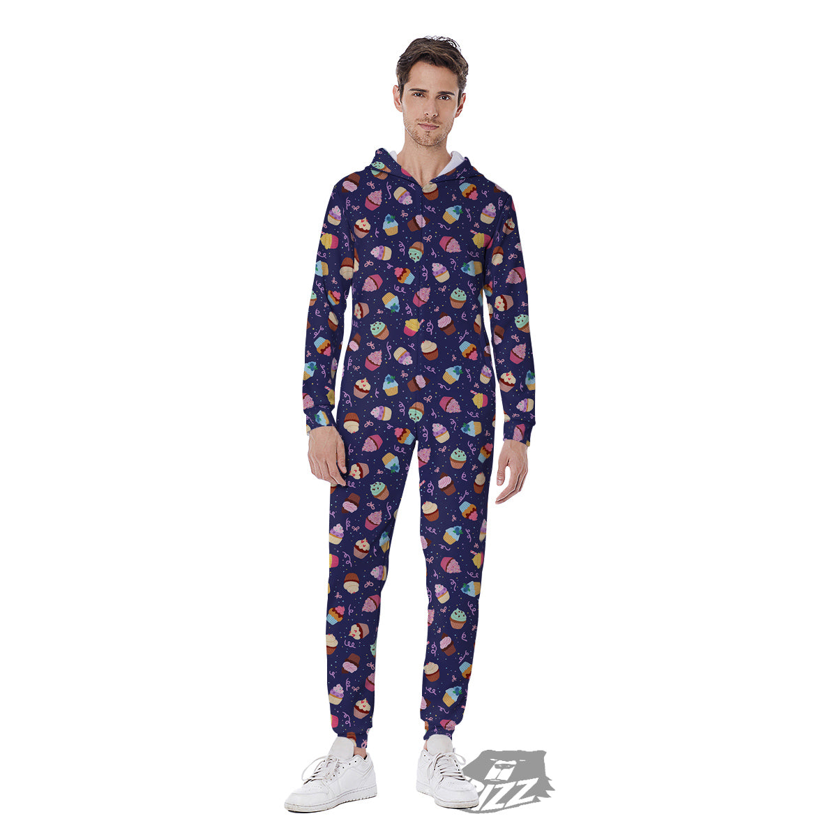 Cupcake Cute Print Pattern Men's Jumpsuit-grizzshop