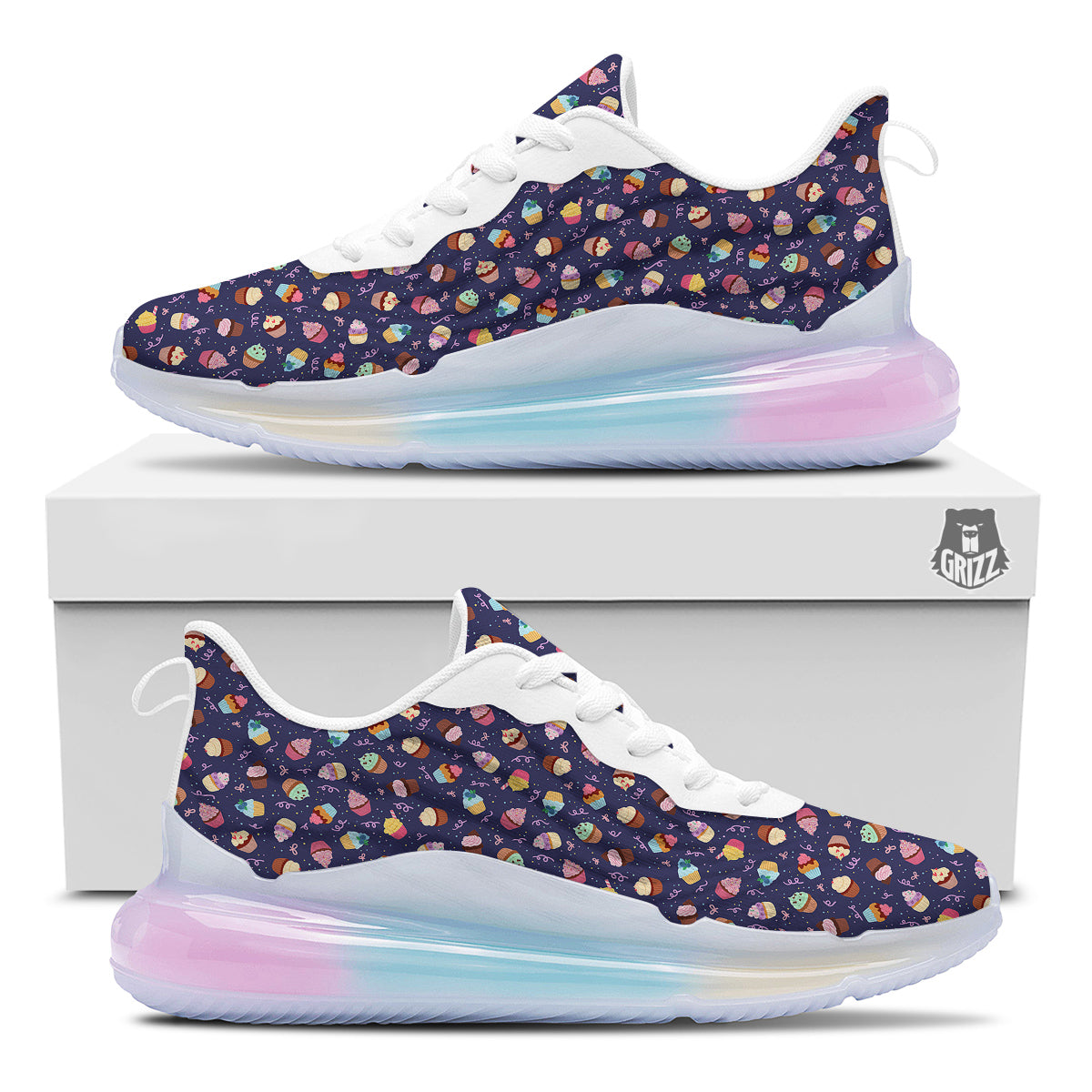 Cupcake Cute Print Pattern Running Sneakers-grizzshop