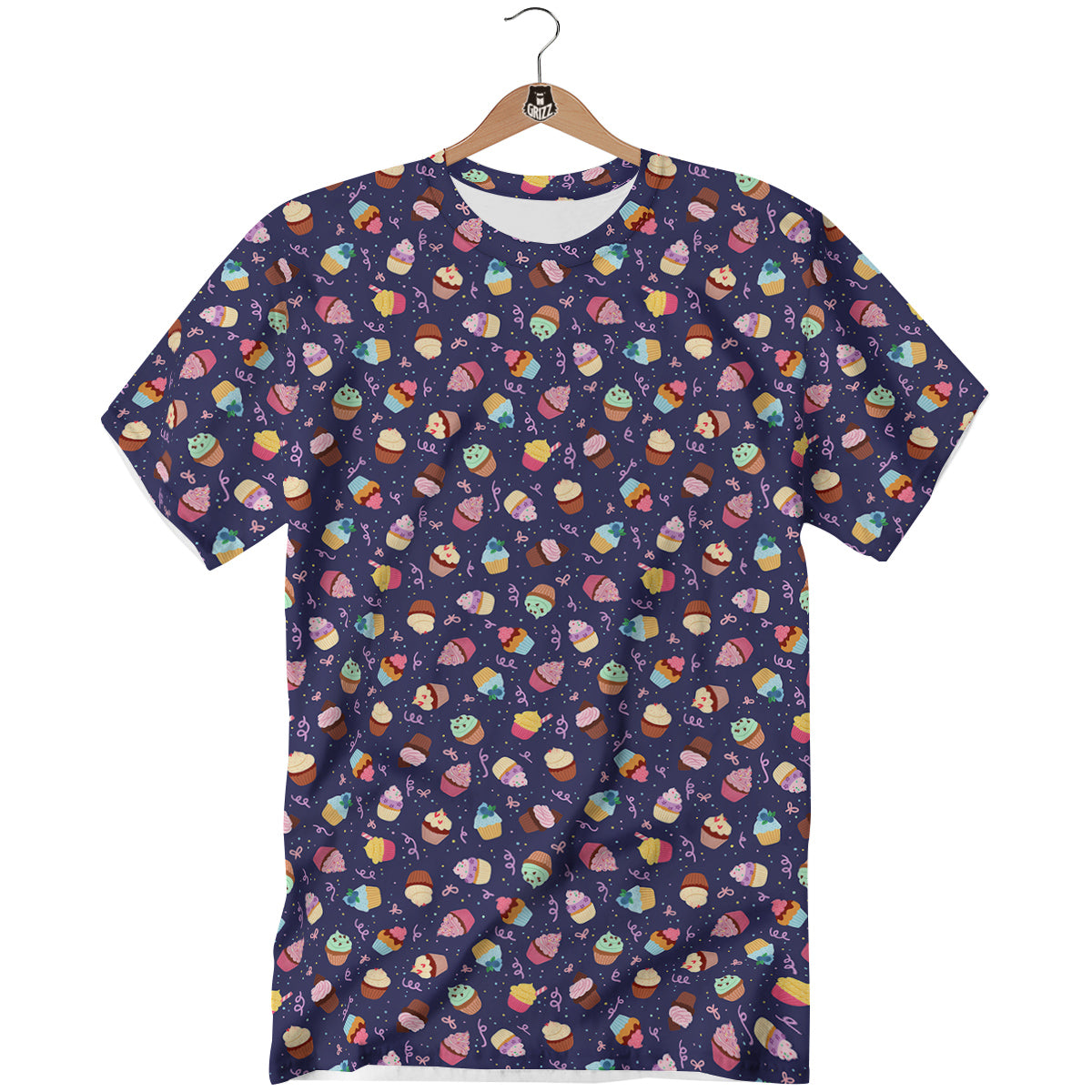 Cupcake Cute Print Pattern T-Shirt-grizzshop