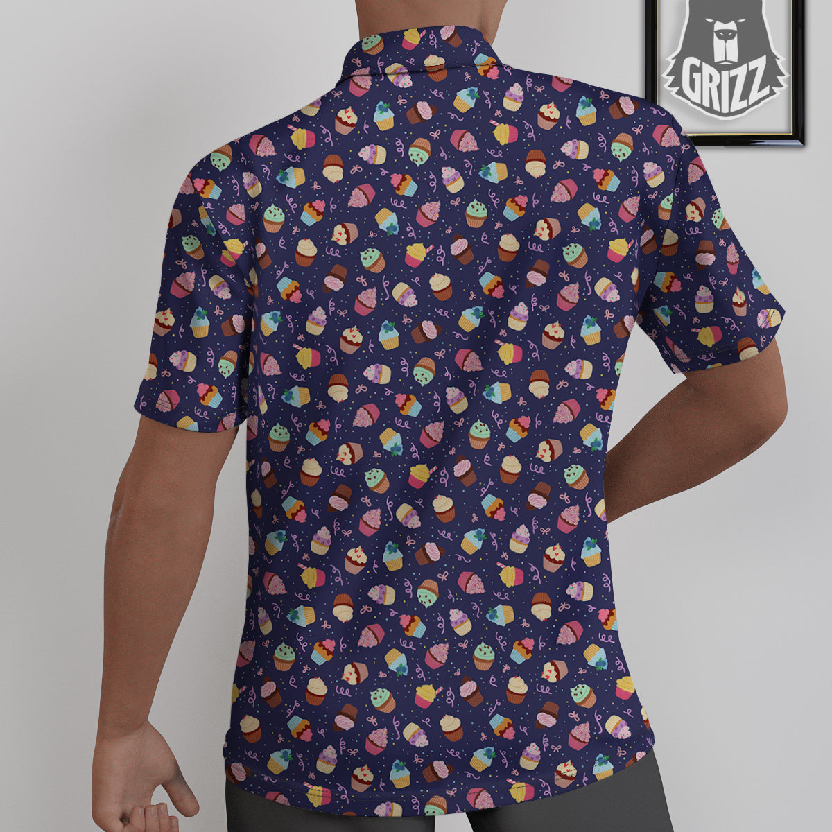 Cupcake Cute Print Pattern Untucked Shirts-grizzshop