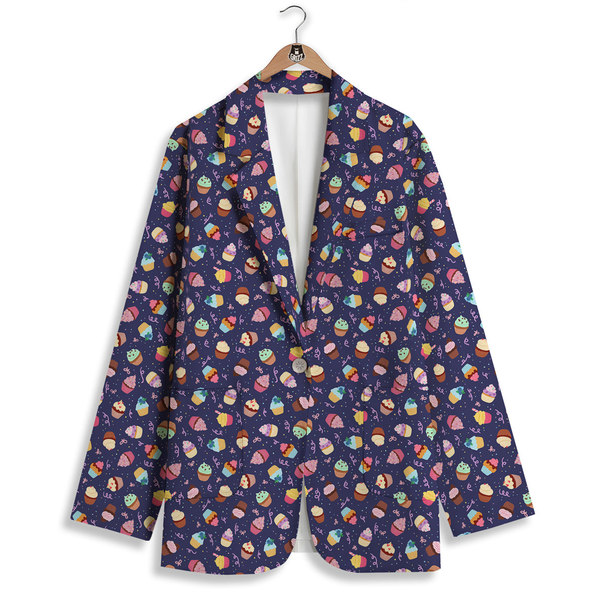 Cupcake Cute Print Pattern Women's Blazer-grizzshop