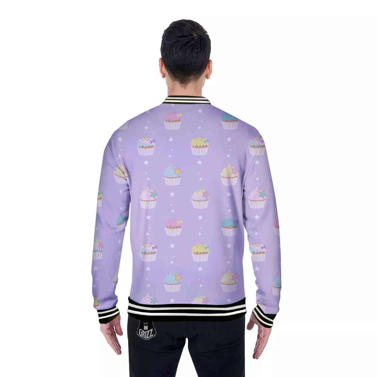 Cupcake Pastel Print Pattern Baseball Jacket-grizzshop