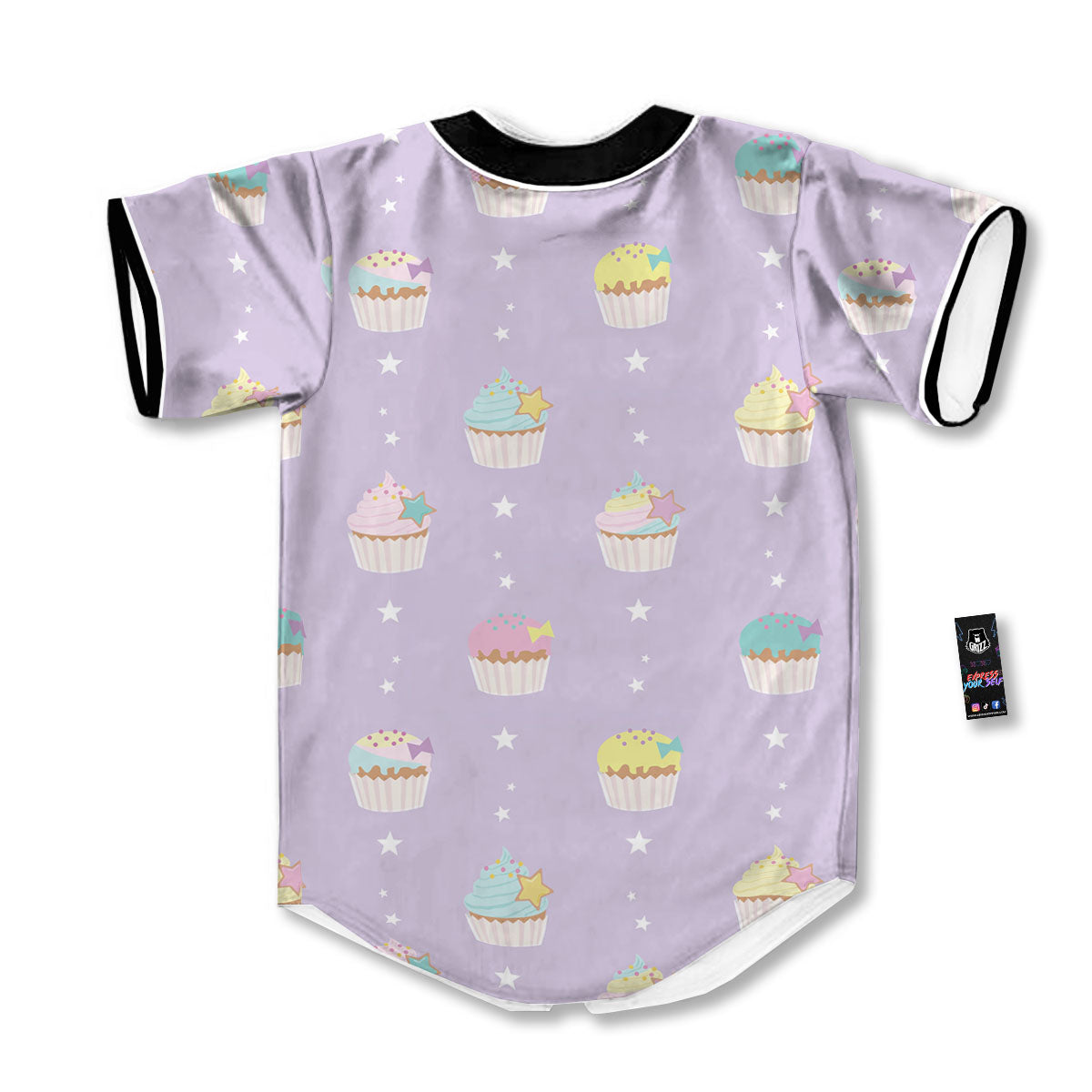 Cupcake Pastel Print Pattern Baseball Jersey-grizzshop