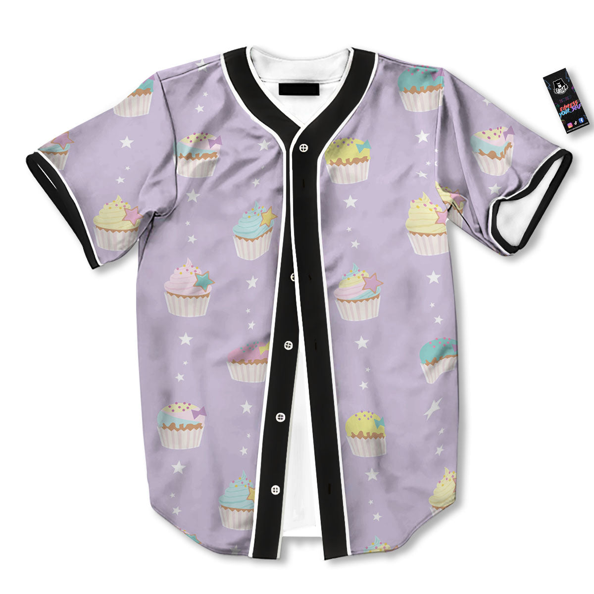 Cupcake Pastel Print Pattern Baseball Jersey-grizzshop
