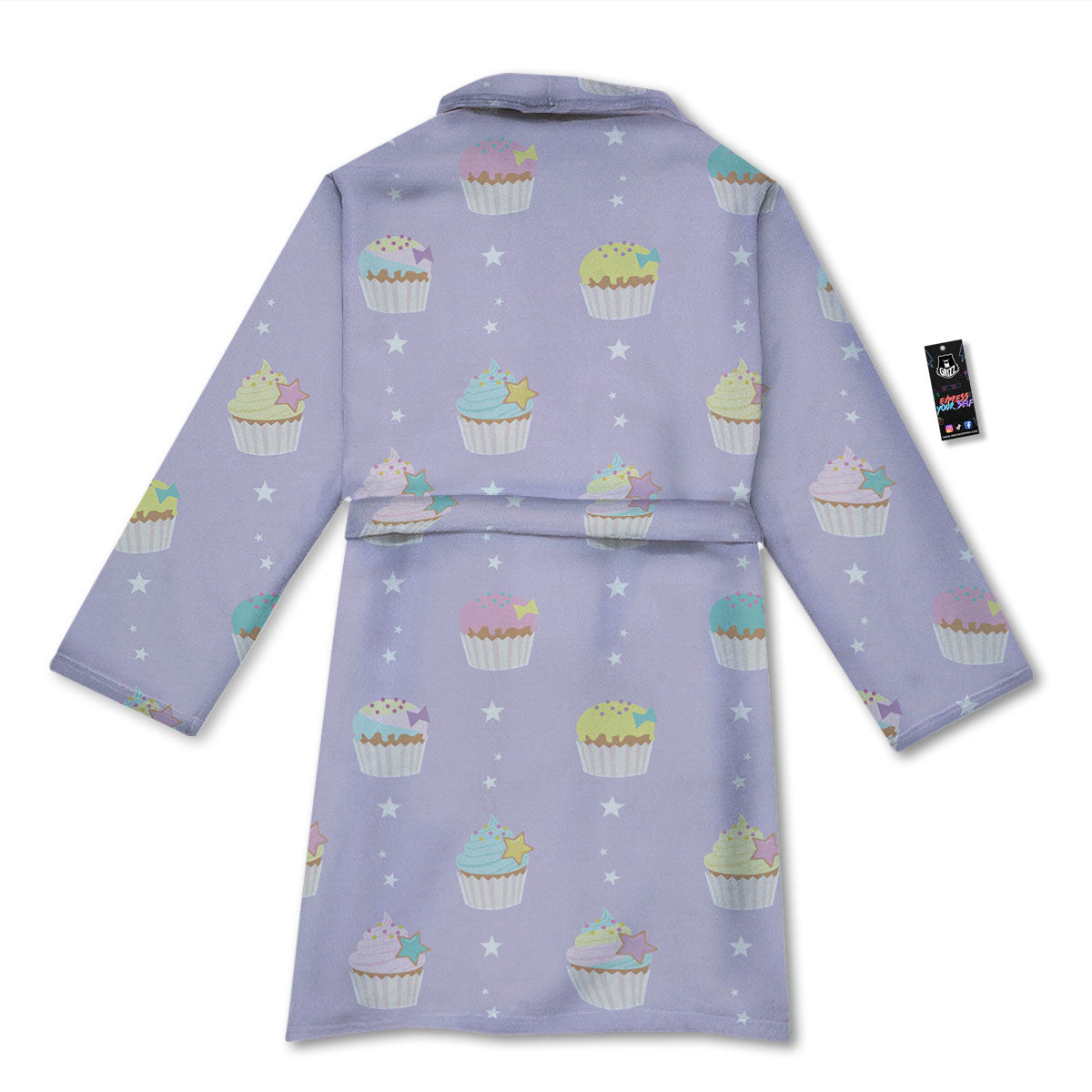 Cupcake Pastel Print Pattern Bathrobe-grizzshop