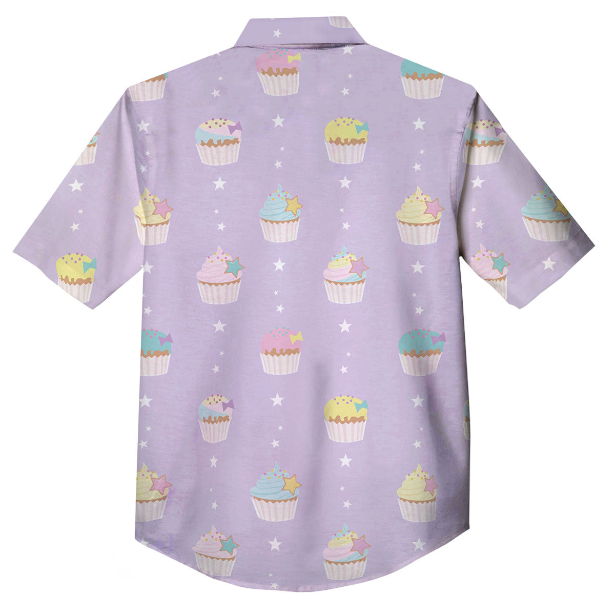 Cupcake Pastel Print Pattern Button Up Shirt-grizzshop