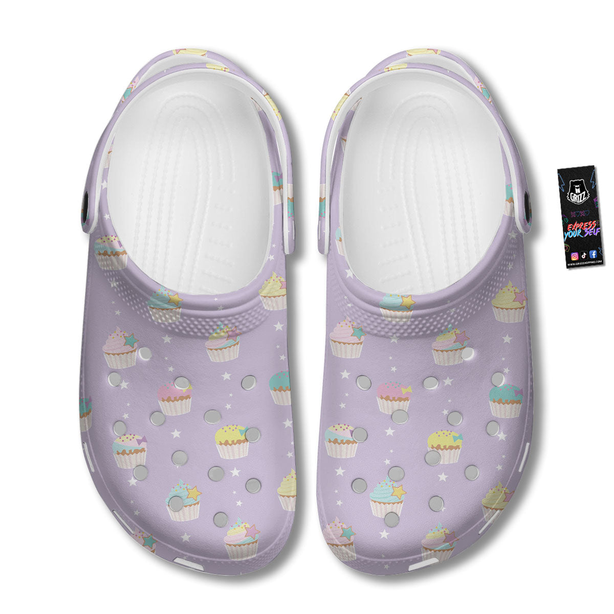 Cupcake Pastel Print Pattern Clog-grizzshop