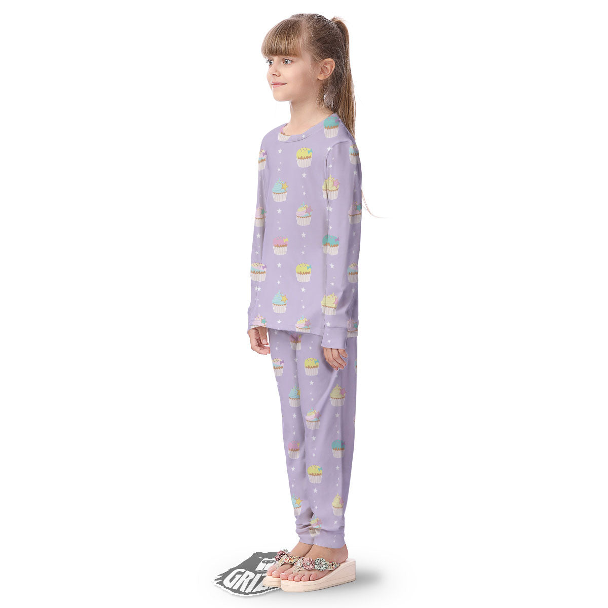 Cupcake Pastel Print Pattern Kid's Pajamas-grizzshop