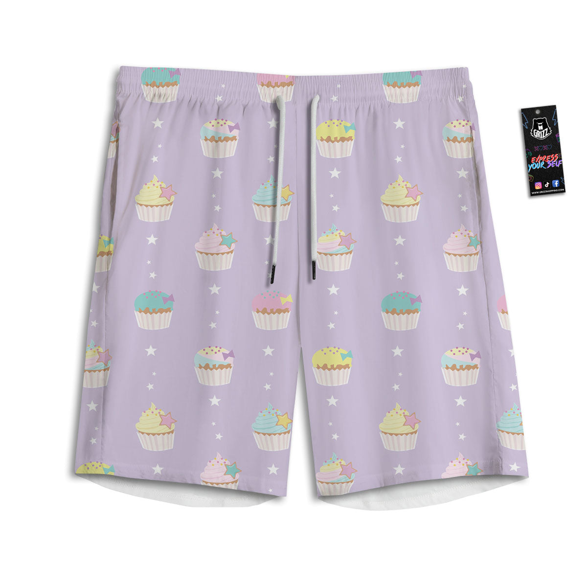 Cupcake Pastel Print Pattern Men's Athletic Shorts