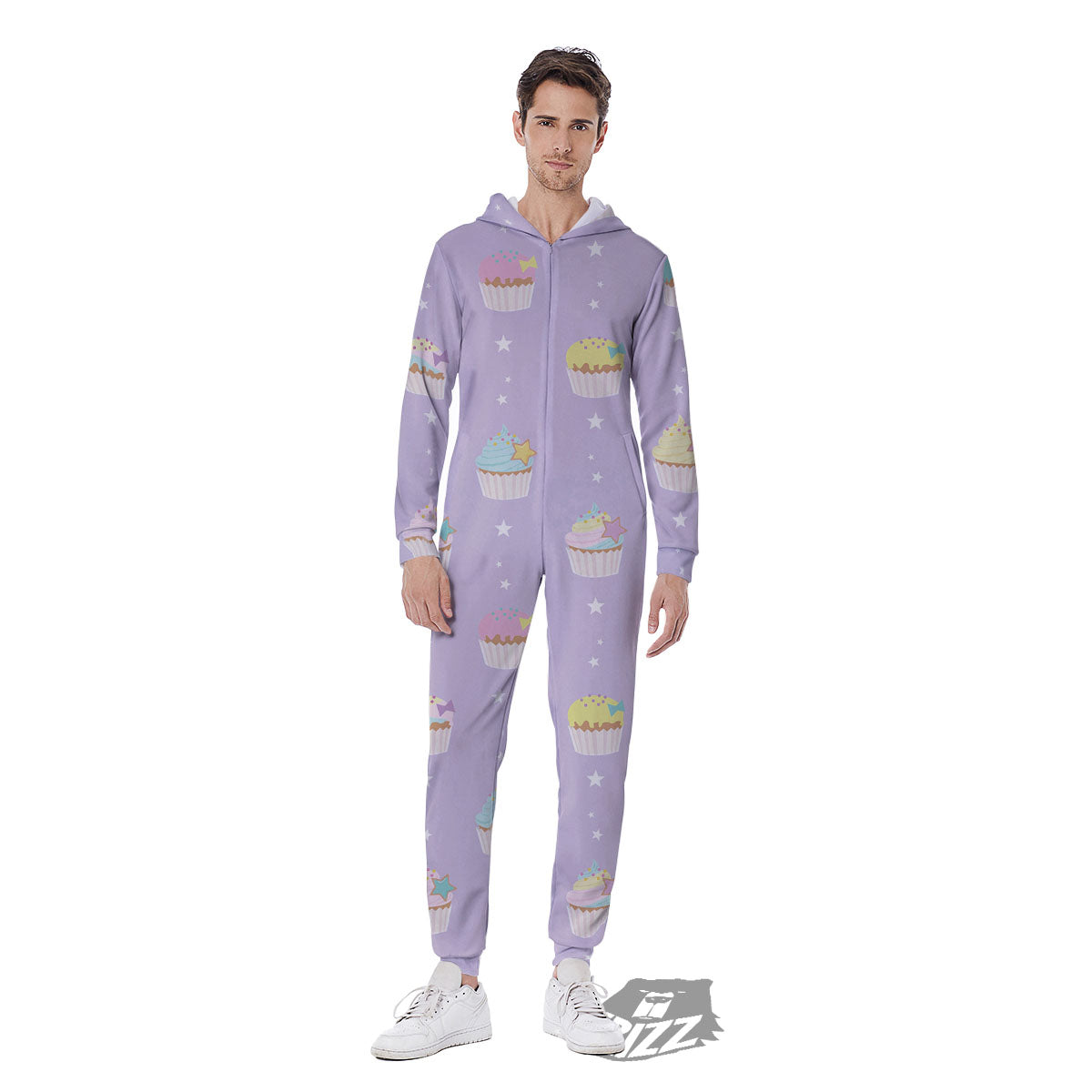 Cupcake Pastel Print Pattern Men's Jumpsuit-grizzshop
