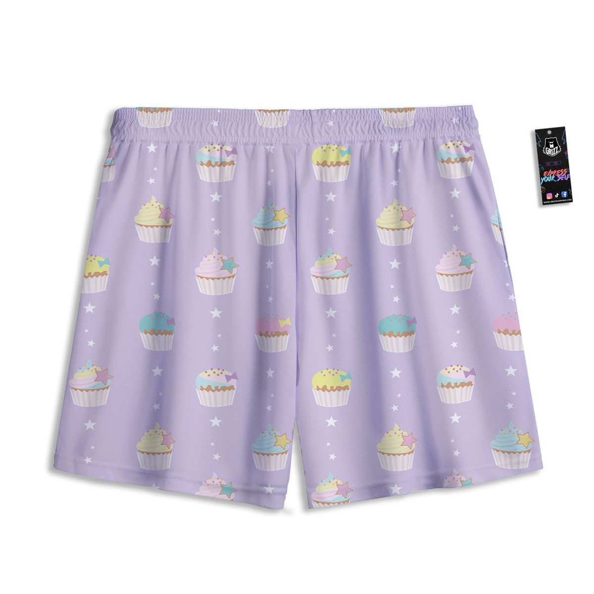 Cupcake Pastel Print Pattern Mesh Shorts