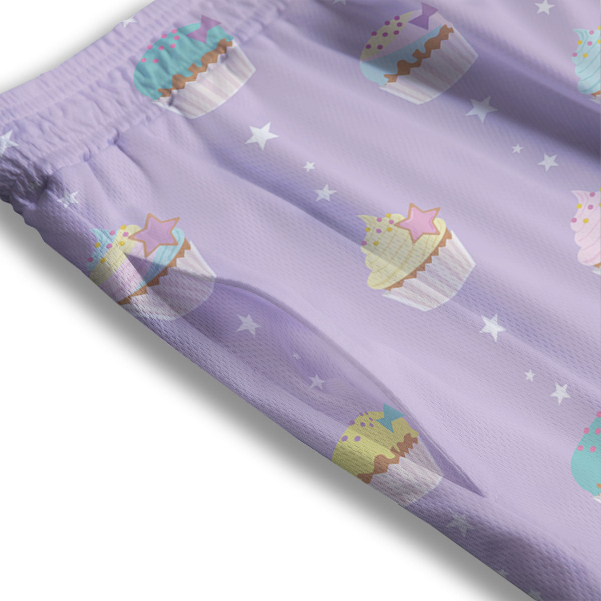 Cupcake Pastel Print Pattern Mesh Shorts