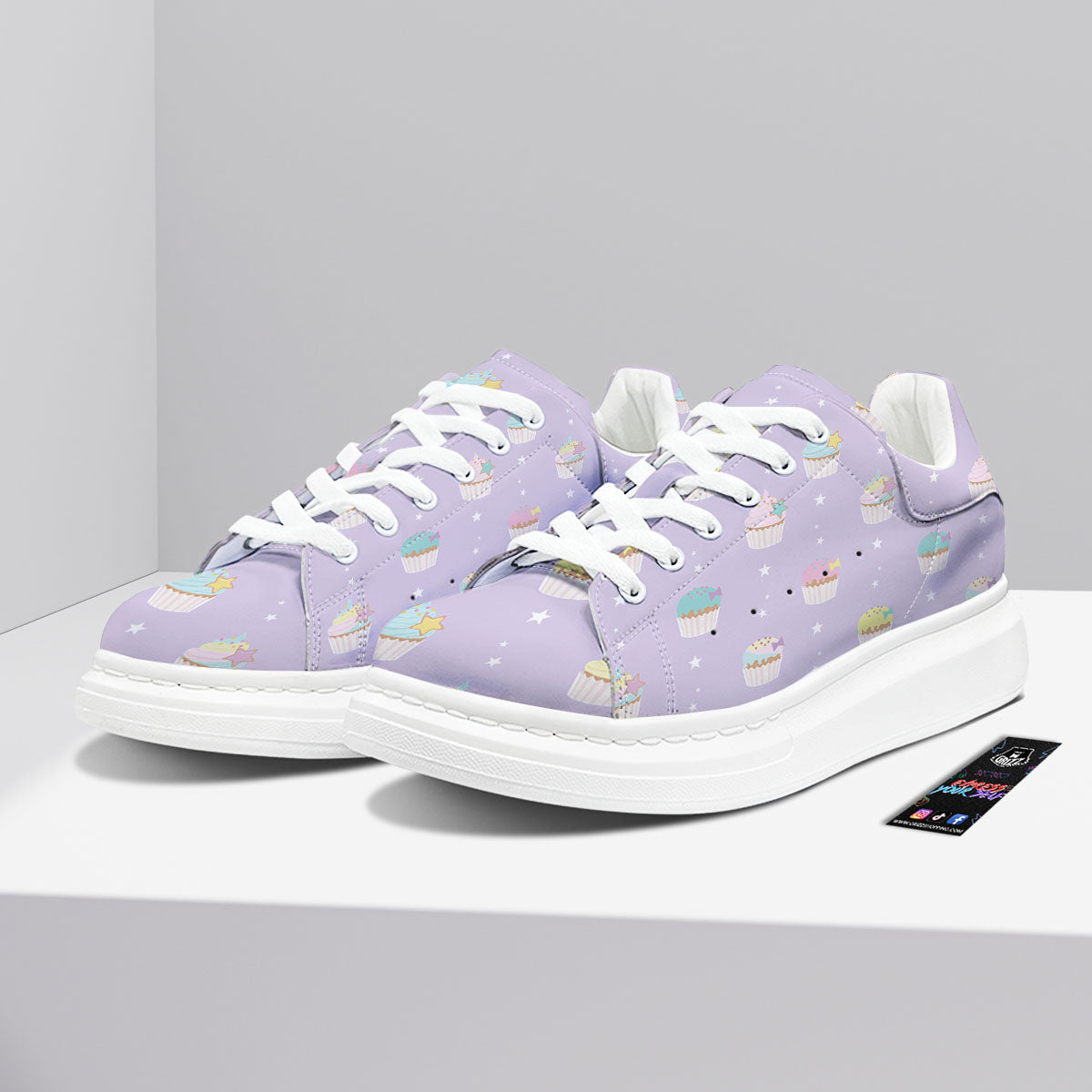 Cupcake Pastel Print Pattern Platform Shoes-grizzshop