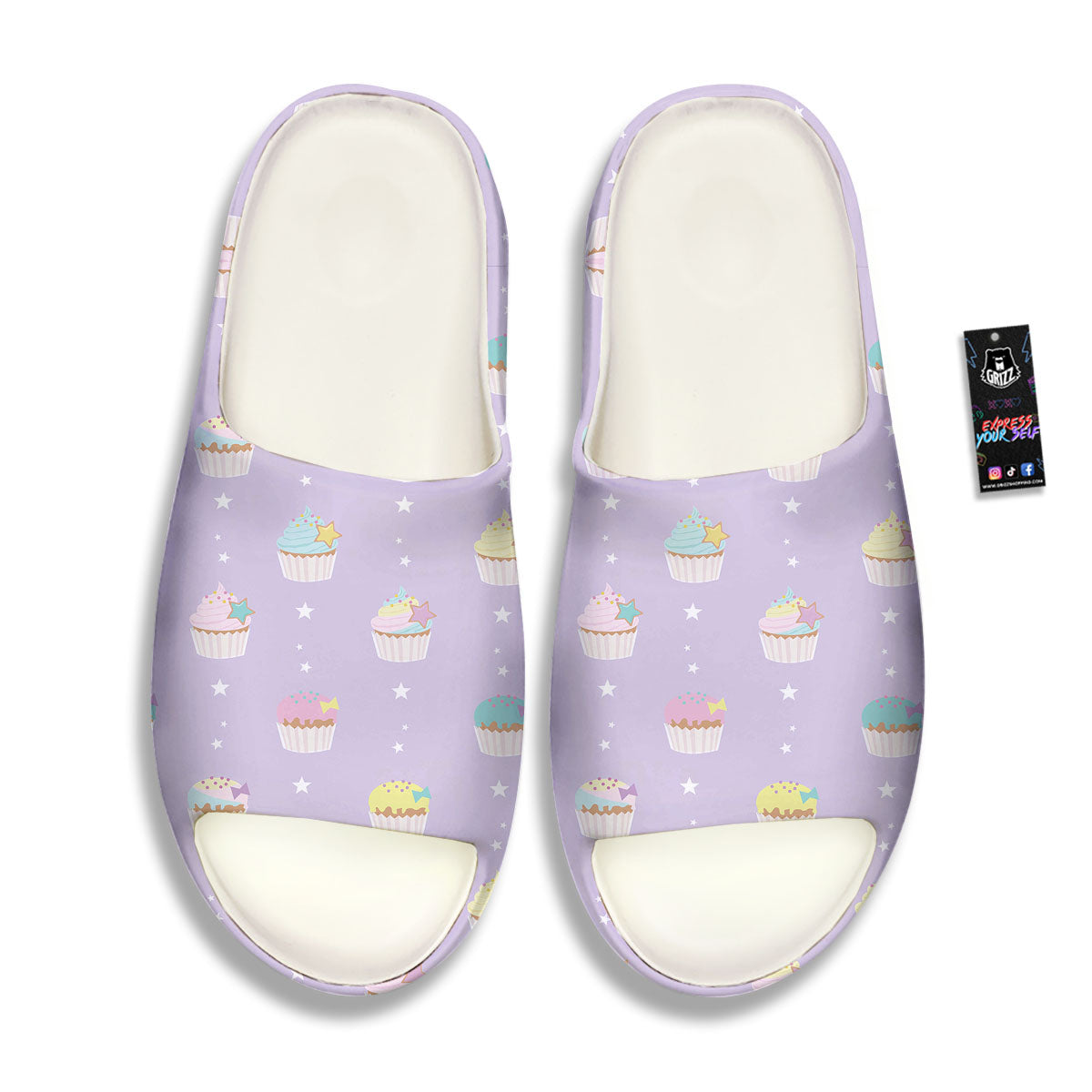 Cupcake Pastel Print Pattern Sandals-grizzshop