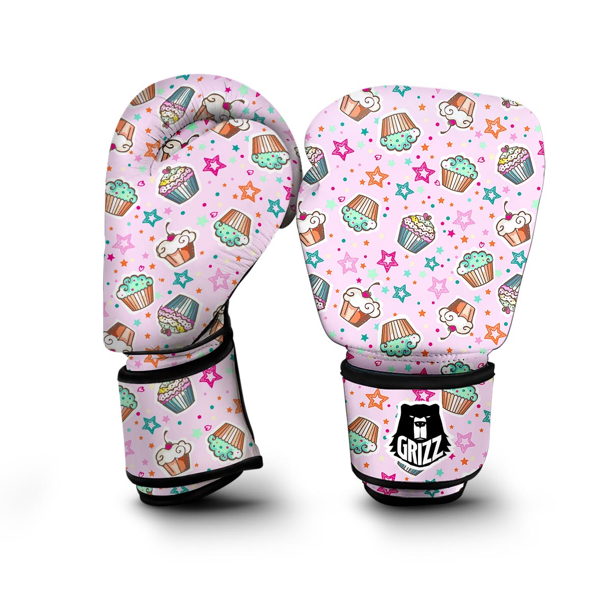 Cupcake Pattern Print Boxing Gloves-grizzshop