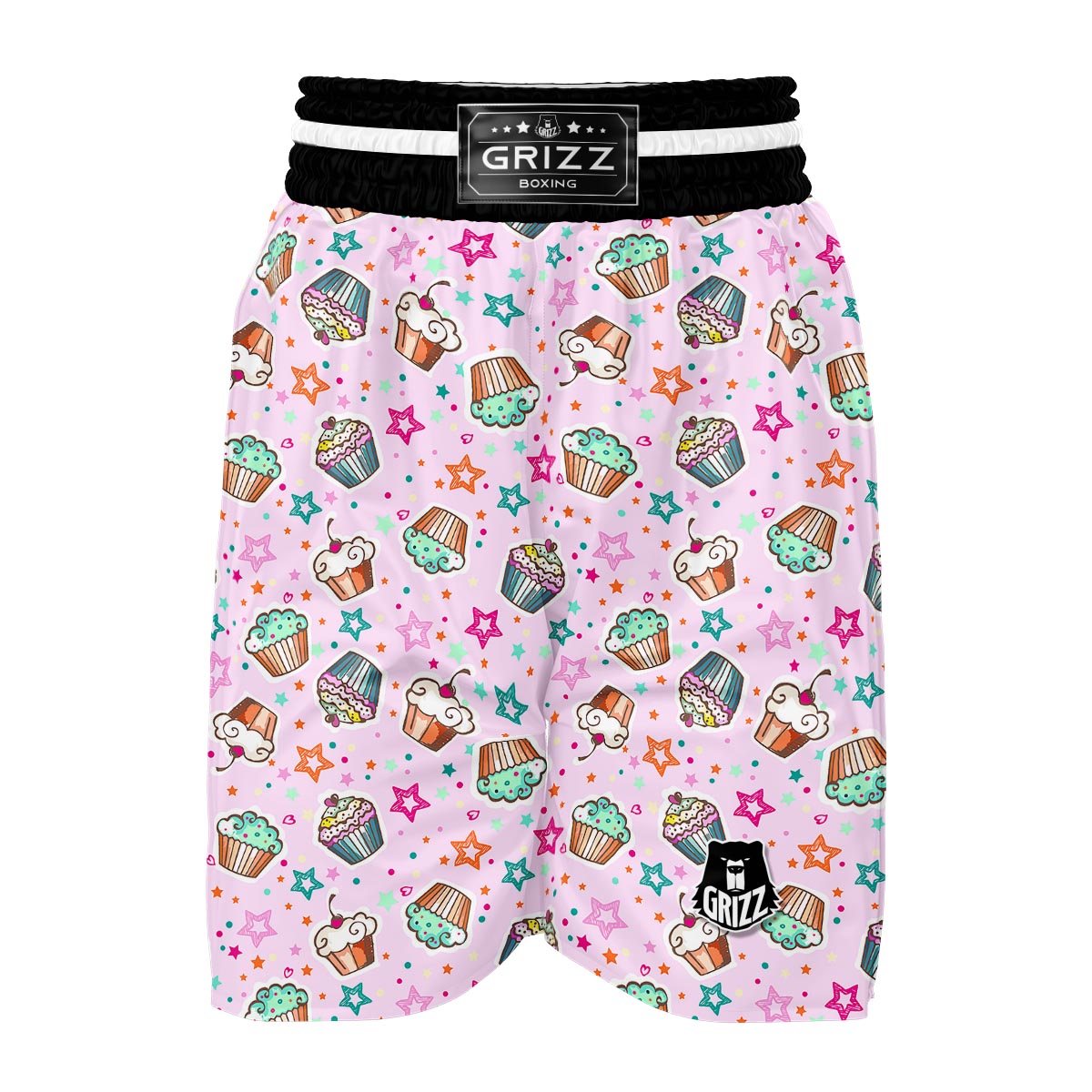 Cupcake Pattern Print Boxing Shorts-grizzshop