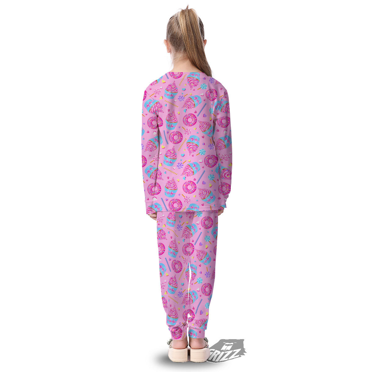 Cupcake Pink Print Pattern Kid's Pajamas-grizzshop