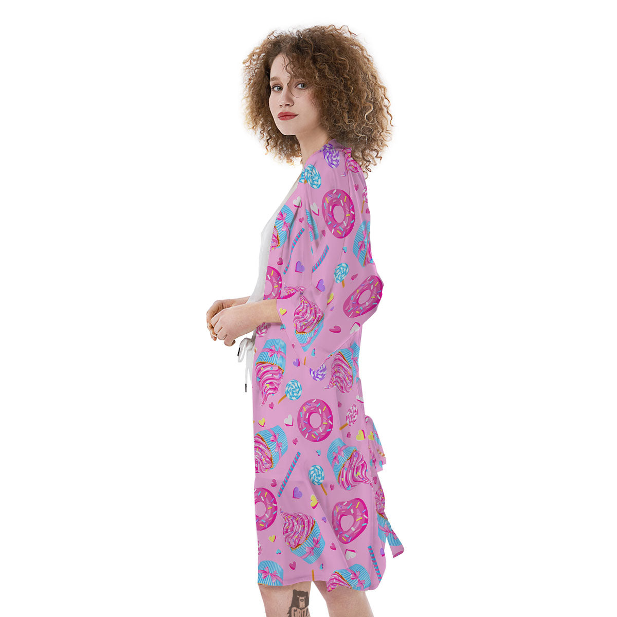 Cupcake Pink Print Pattern Kimono-grizzshop