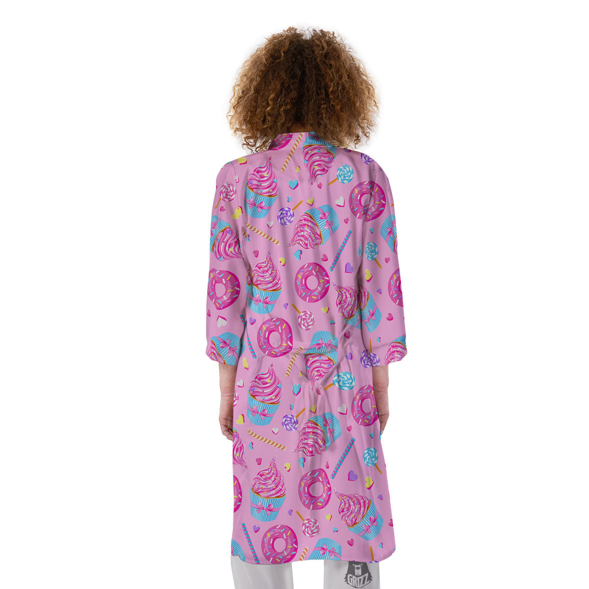 Cupcake Pink Print Pattern Kimono-grizzshop