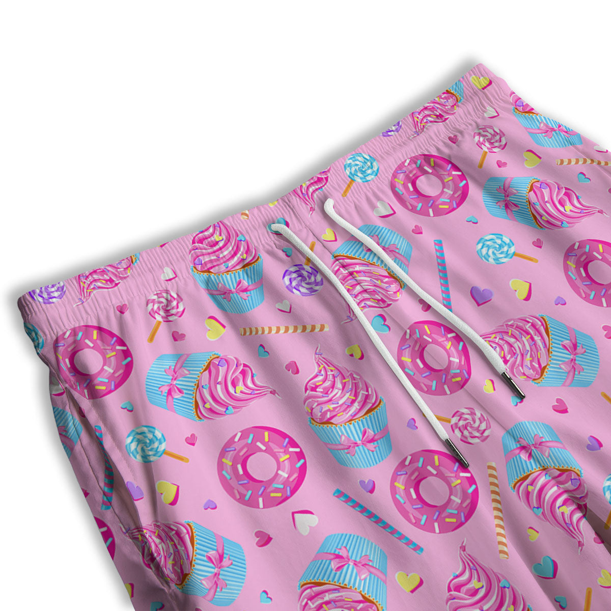 Cupcake Pink Print Pattern Men's Athletic Shorts