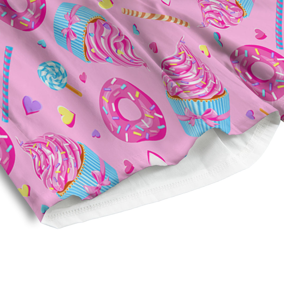 Cupcake Pink Print Pattern Men's Athletic Shorts