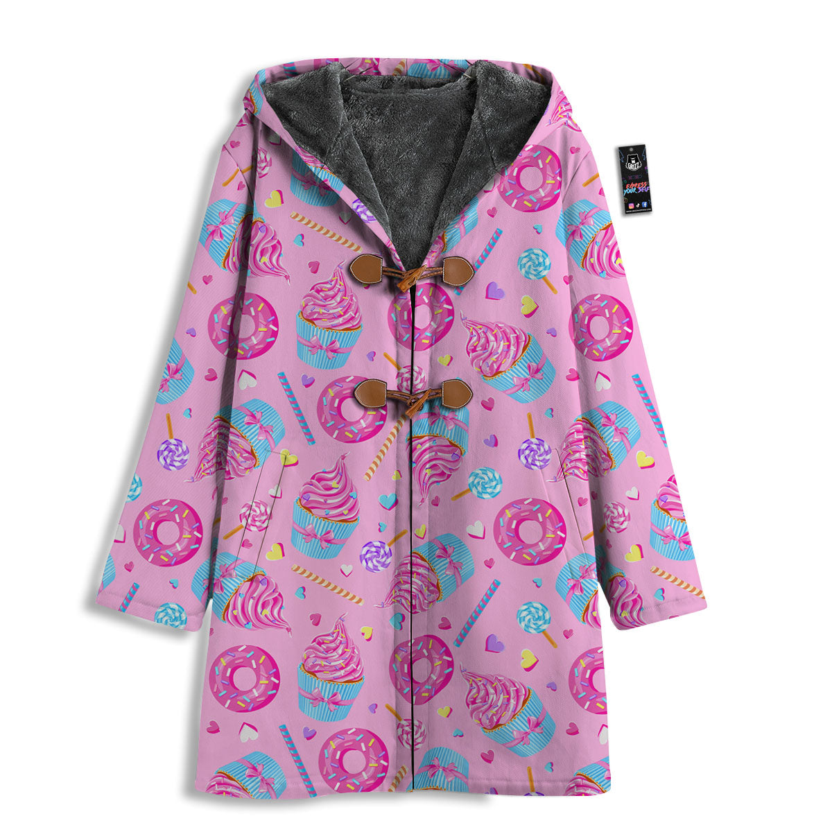 Cupcake Pink Print Pattern Men's Windbreaker Jacket-grizzshop