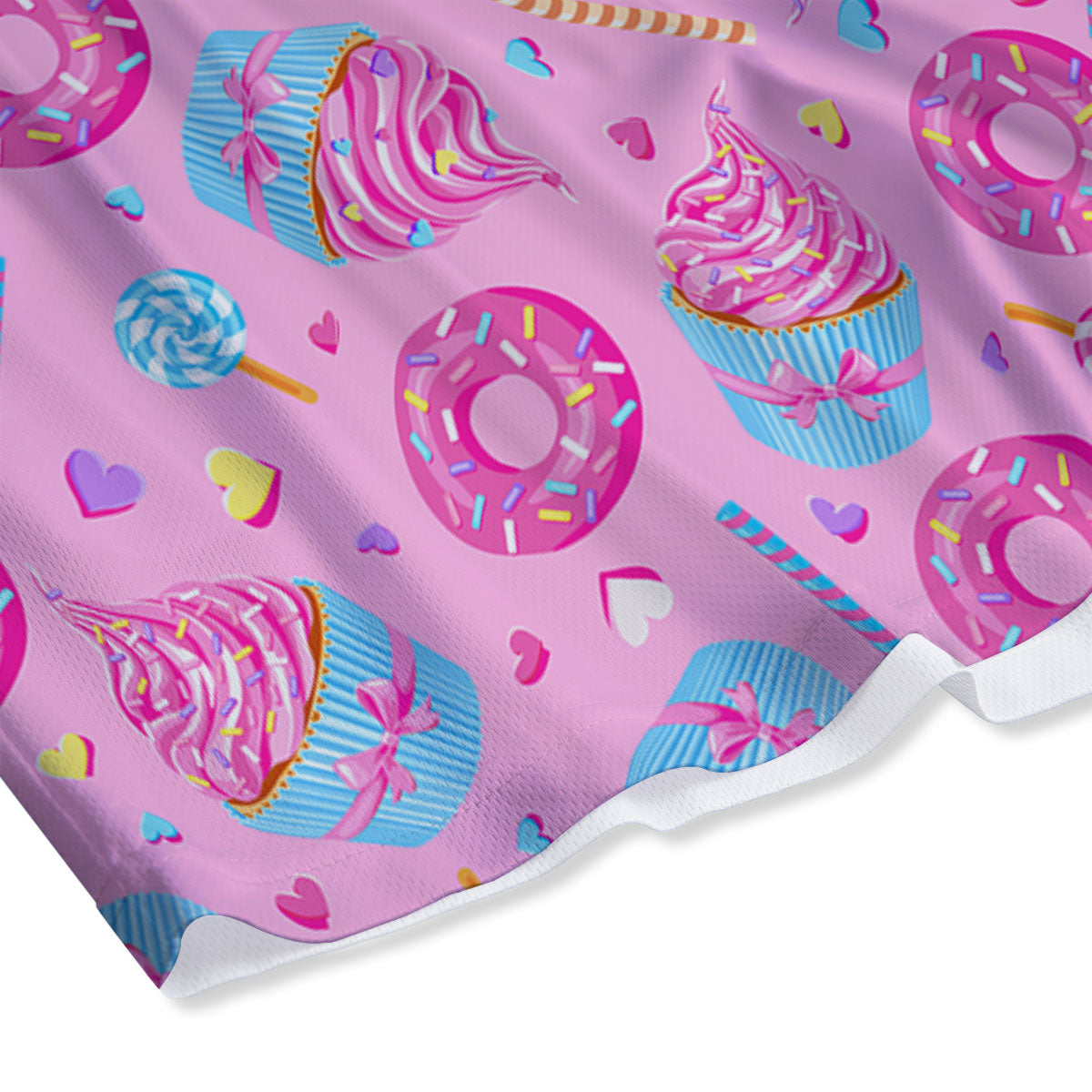 Cupcake Pink Print Pattern Mesh Shorts