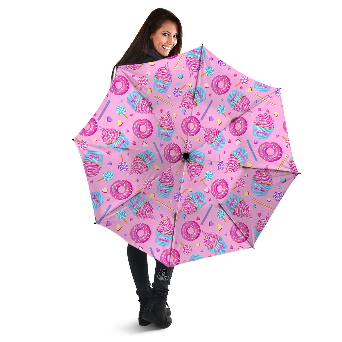 Cupcake Pink Print Pattern Umbrella-grizzshop