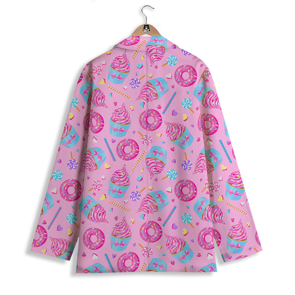 Cupcake Pink Print Pattern Women's Blazer-grizzshop