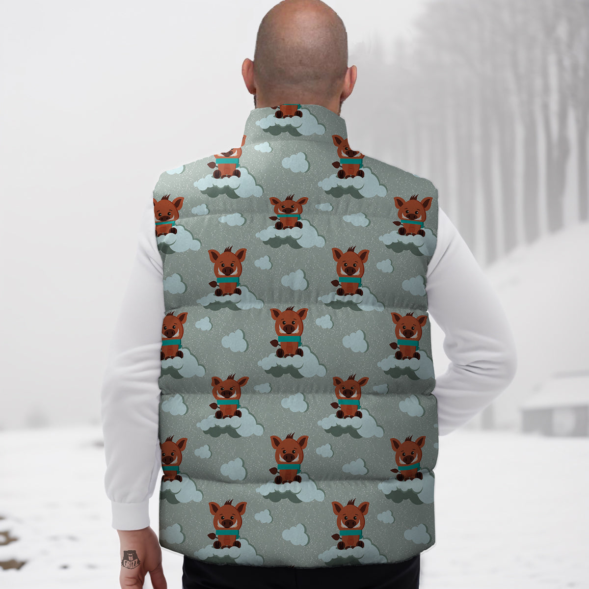 Cupcake Polka Dot Pattern Print Down Vest