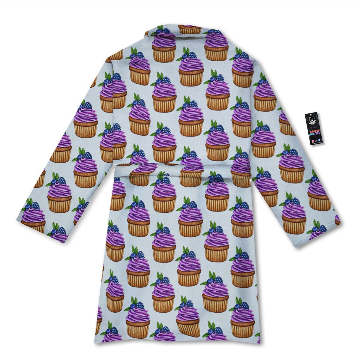 Cupcake Purple Print Pattern Bathrobe-grizzshop