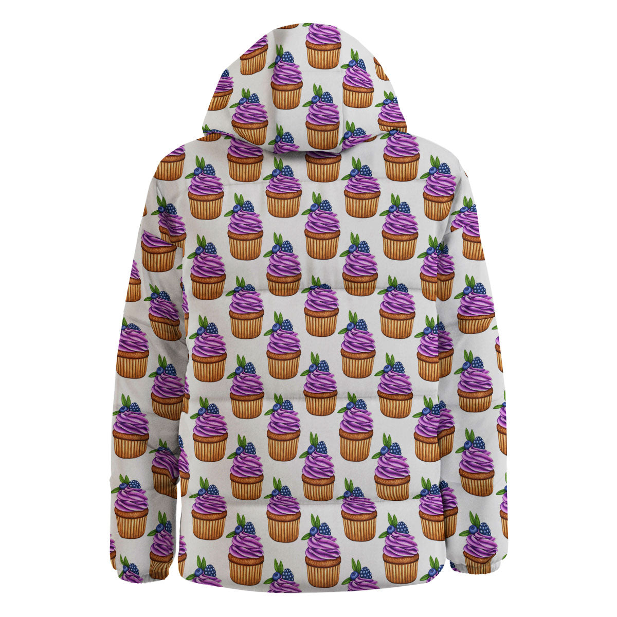 Cupcake Purple Print Pattern Down Jacket-grizzshop