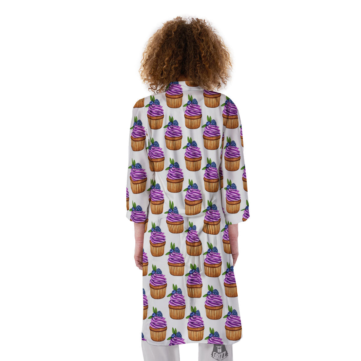 Cupcake Purple Print Pattern Kimono-grizzshop
