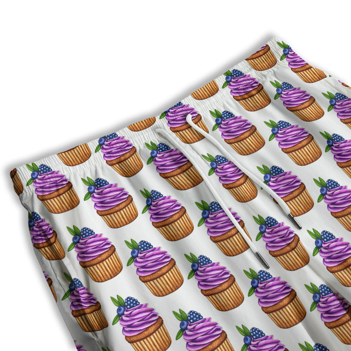 Cupcake Purple Print Pattern Men's Athletic Shorts