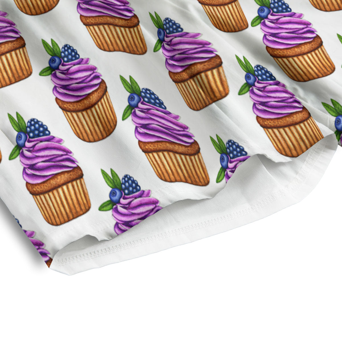 Cupcake Purple Print Pattern Men's Athletic Shorts
