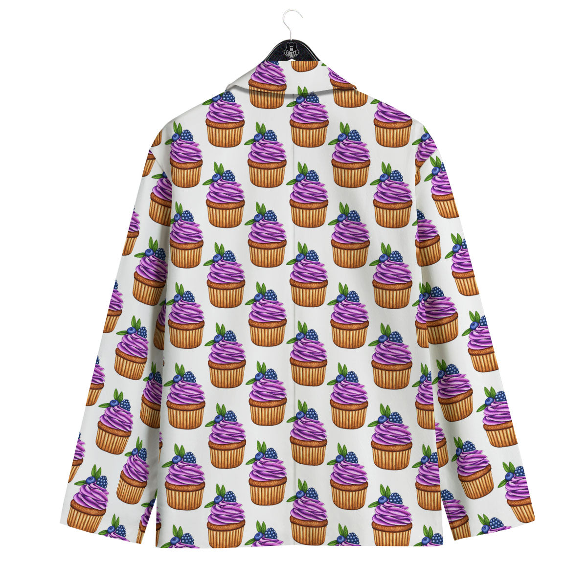Cupcake Purple Print Pattern Men's Sport Coat-grizzshop