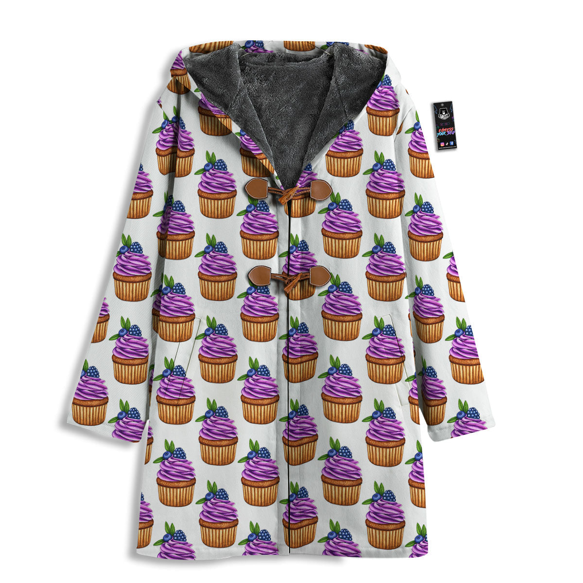 Cupcake Purple Print Pattern Men's Windbreaker Jacket-grizzshop
