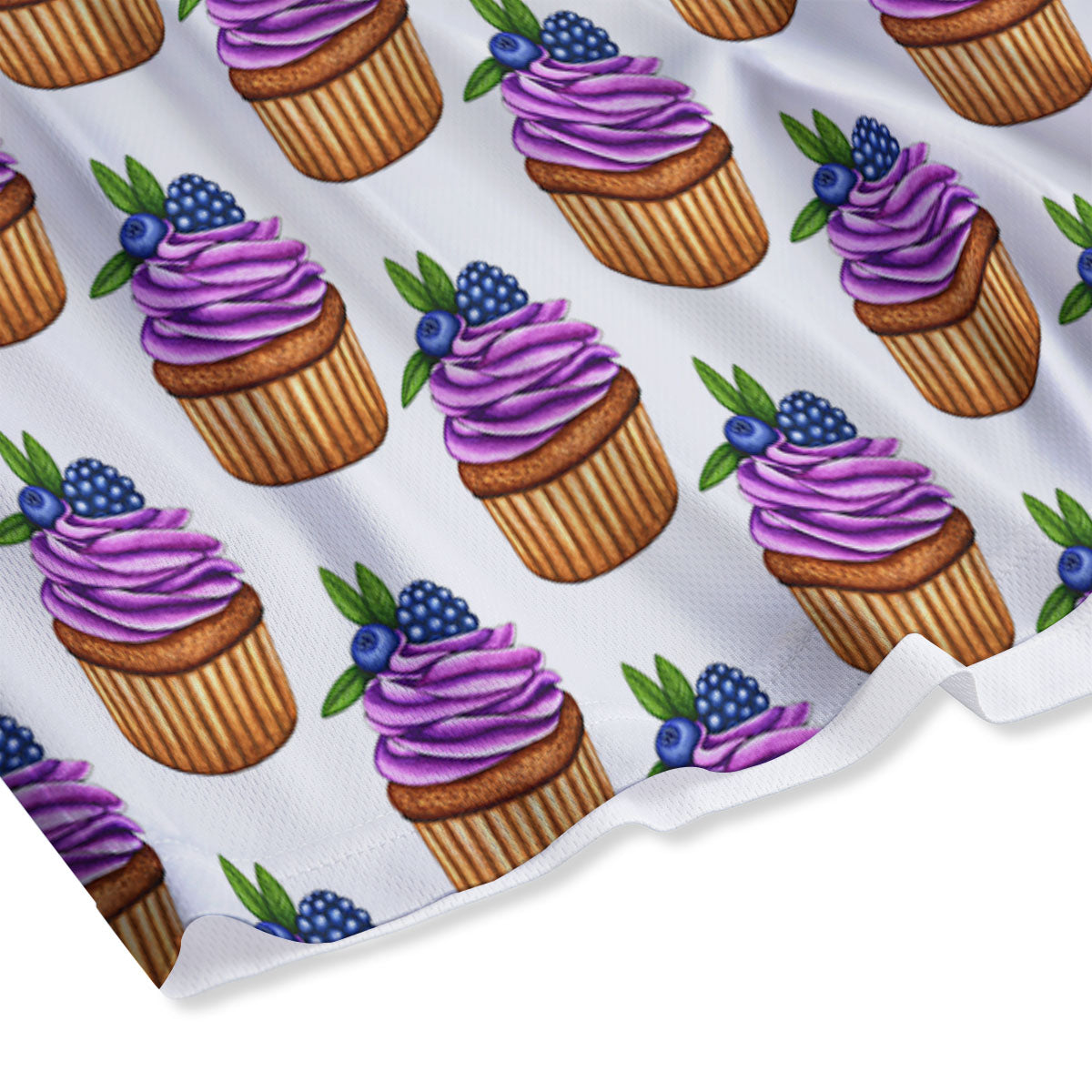 Cupcake Purple Print Pattern Mesh Shorts