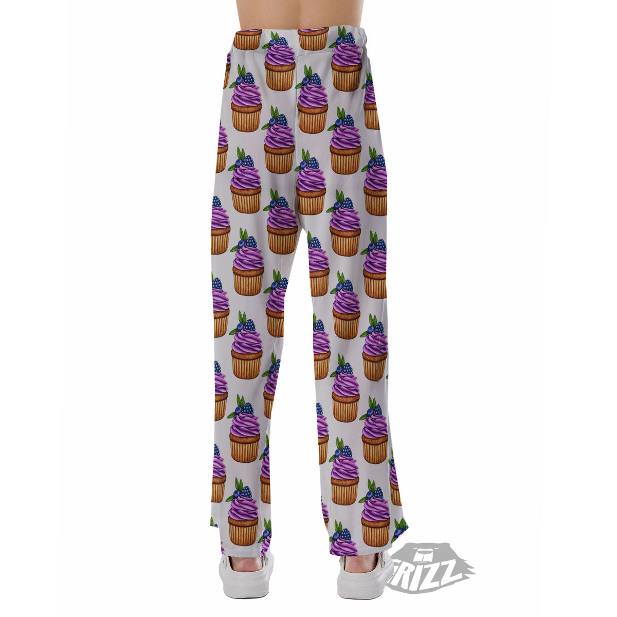 Cupcake Purple Print Pattern Pajama Pants-grizzshop