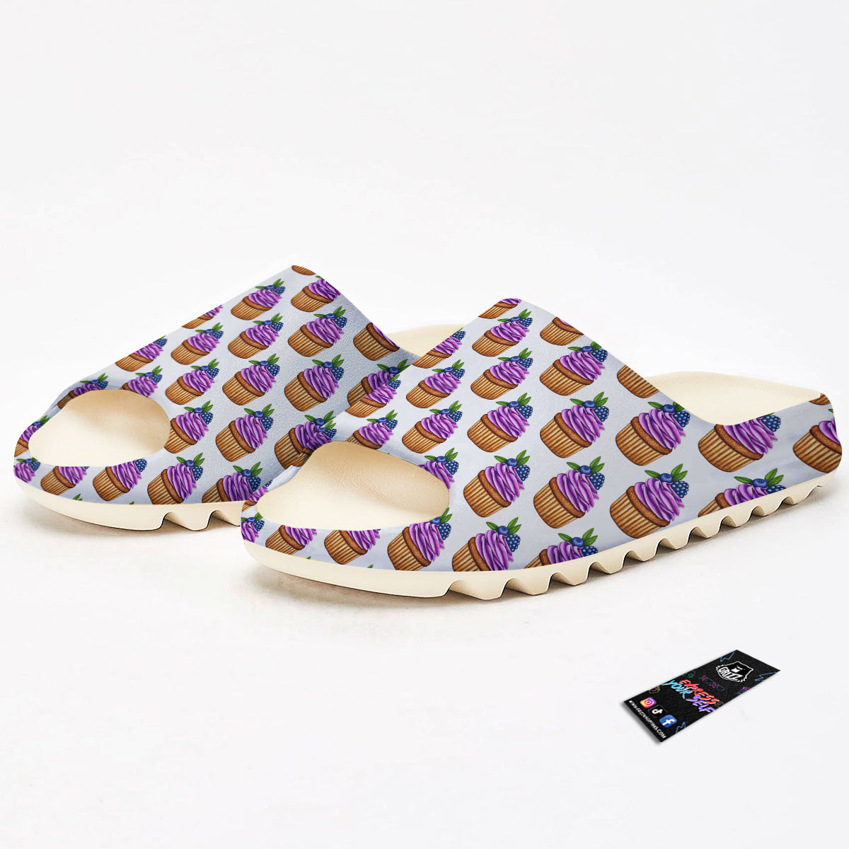 Cupcake Purple Print Pattern Sandals-grizzshop