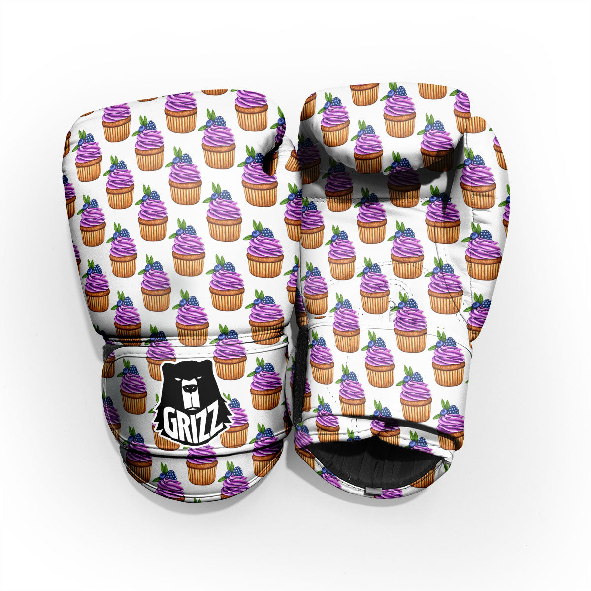 Cupcake Purple Print Pattern Pro Boxing Glove