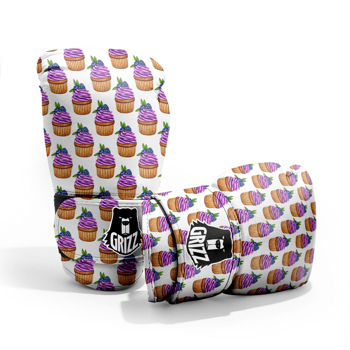 Cupcake Purple Print Pattern Pro Boxing Glove