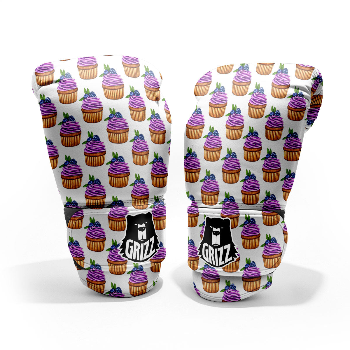 Cupcake Purple Print Pattern Pro Boxing Glove